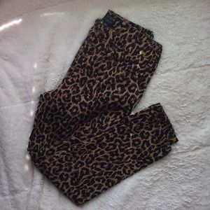 JCrew Leopard Print High Rise Skinny Jeans
